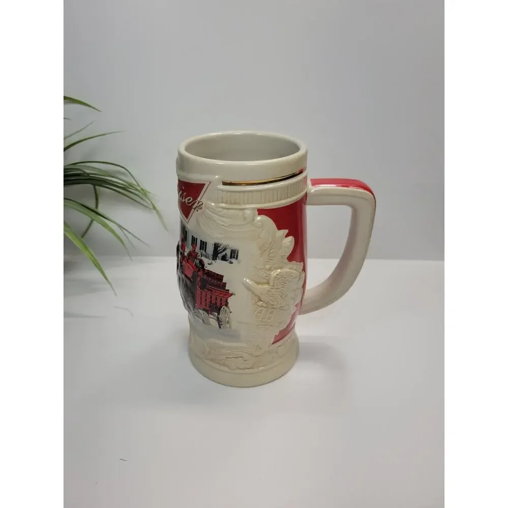 2014 Budweiser Holiday Stein Holiday Lane Christmas Beer Mug Clydesdales